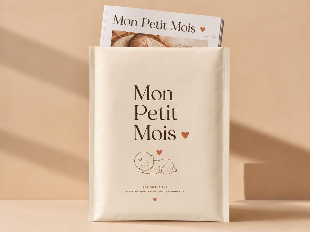 Pochette rigide Mon Petit Mois contenant le magazine imprimé